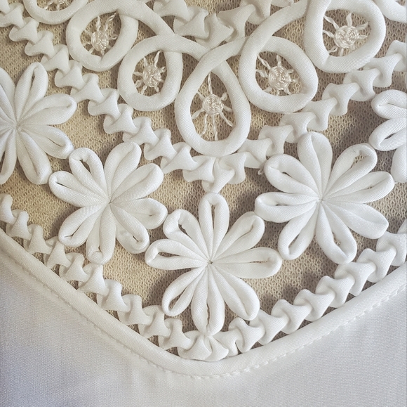 Vintage embroidered white blouse large - Picture 7 of 11